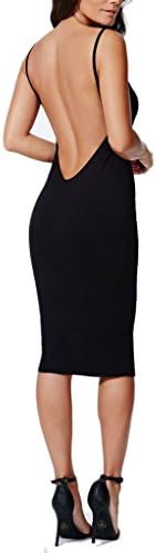 Women's Sexy Hot Open Back Scoop Neck Dress Bodycon Sleeveless Strap Dress