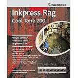 Inkpress Rag Cool Tone, 200gsm Double Sided Bright White Matte Cotton Inkjet Paper, 16 mil., 8x10", 25 Sheets.