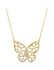14K Yellow Gold Butterfly and Floral Design Necklace or Neck Trim
