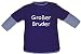 Baby / Kinder Langarmshirt Großer Bruder (Farbe Slate-Dustyblue) (Gr. 104 - 116 cm)