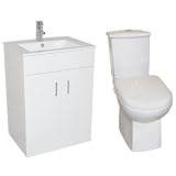 Turin 600mm Bathroom Vanity Unit with Asselby Toilet
