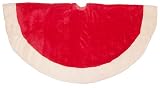 48 Classic Red & White Plush Christmas Tree Skirt