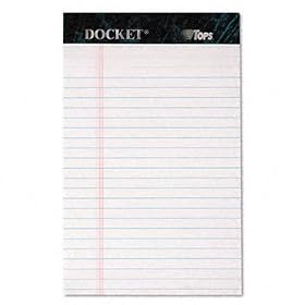 TOPS 63360 - Docket Ruled Perforated Pads, Legal Rule, 5 x 8, White, 12 50-Sheet Pads/Pack-TOP63360