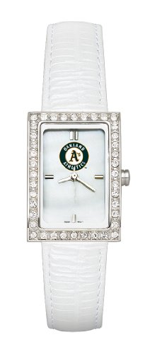 MLB Oakland Athletics Ladies Allure Watch White Leather Strap