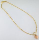 14K Yellow Gold Link Chain with Rose Gold Heart Charm Anklet