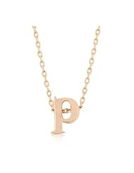 Rose Gold Initial P Pendant Necklace