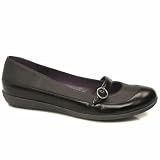 Schuh Dolly Panel Bar Pump - 3 Uk - Black - Leather
