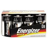 EVEREADY BATTERY Alkaline Batteries, D, 8 Batteries per Pack