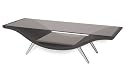 Techlink KURVE K1SG Audio Visual Furniture Black Suede Open Fronted  Smoked Glass Shelves - Suitable for Screens up to 50 inches