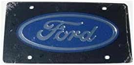 Ford Blue Logo on Black Laser License Plate