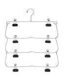 Whitmor 6021-185 Ebony Chrome Collection 4-Tier Folding Skirt Hanger