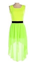 Sexy Sleeveless Illusion Above the Knee High-Low-Hem Round Neck Chiffon/Polyester  Dress