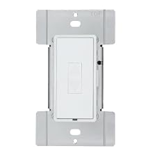 Leviton HXC1D-1TW DHC 1 Address, Dim/Bright Wall Mounted Dimming Switch, Green Line, 2-Way Communication, White