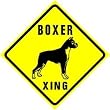 BOXER CROSSING sign * street dog pet caution