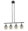 Celina 4-Light Linear In Dark Rust And Silver Glass