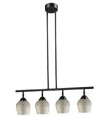 Celina 4-Light Linear In Dark Rust And Silver Glass