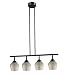 Celina 4-Light Linear In Dark Rust And Silver Glass