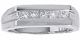0.60Ct. 14K. White Gold Princess Cut diamond Men's Ring