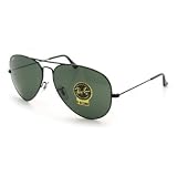 Ray-Ban RB 3026 Aviator Black with Grey Green (G15) Lens