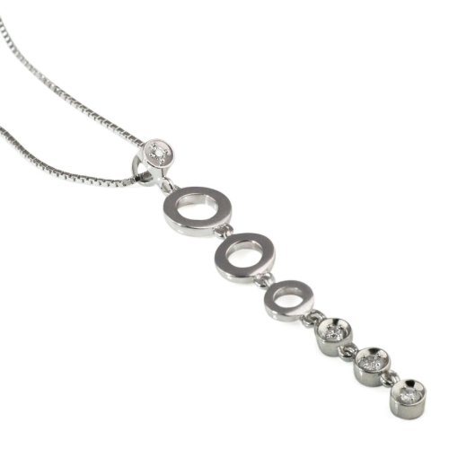 Goldmaid Damen-Collier 7 Ringe 585 Wei&szlig;gold 4 Diamanten 0,03ct Fo C2524WG Preisvergleich