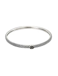 925 Silver & Black Diamond Stackable Bangle (0.05ctw)- 8 IN