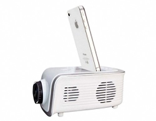 Monolithic LCD Technology Mini Projector with US Charger for iPhone iPod Touch (White) by PSK Picture