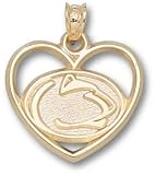Penn State Nittany Lions Solid 10K Gold Lion Head Heart Pendant