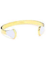 Dean Davidson "CLEO" Gold with White Enamel Fan Cuff Bracelet