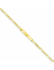 14K Gold Figaro ID Bracelet 7 Inches