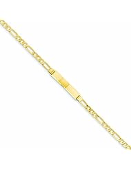Genuine 14K Yellow Gold Figaro Id Bracelet 7 Inches 100% Satisfaction Guaranteed.
