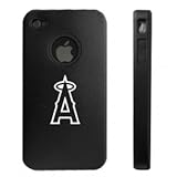 Apple iPhone 4 4S 4G Black Aluminum & Silicone Case Los Angeles Angels