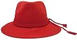 CLEARANCE Red Wool Hat with Felt Decoration on Brim