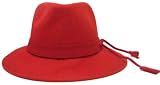 CLEARANCE Red Wool Hat with Felt Decoration on Brim