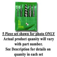 Hanson (HAN53535) 5Pcs Spiral Flute EX-1 thru EX-5 Screw Extractor Set Carded