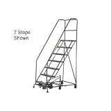 10 Step Easy Turn Rolling Ladder - Safety Angle