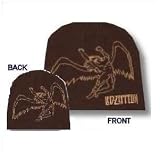 Led Zeppelin brown beanie embroidered 'Swan Logo' knit hat