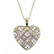 1/4 Diamond Heart Pendant & Box Chain Necklace 18 Inches