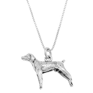 Sterling Silver Weimaraner Necklace-3d