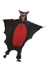 Animal Cosplay Costume Bat Onesies Unisex-adult Pajamas Cartoon Sleepwear Size L Black