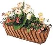 Antique Roan Finished Powder Coated Steel Trough Planter with CocoMoss Liner (24 inch)
