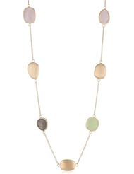 Rosetone Light Green Jade, Rose Quartz and Grey Agate Gemstone Necklace, 35"