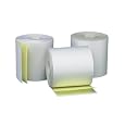 PM Company Perfection Two Ply Carbonless Rolls, 3 X 95 Feet, White/Canary, 50 Rolls Per Carton (07901)