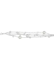 Boma Multi Strand Sterling Silver & White Pearl Bracelet