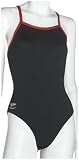 Speedo Race Endurance+ Polyester Flyback Training Swimsuit, Black and Red, 36