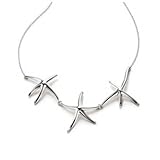 Bling Jewelry Starfish Trio Sterling Silver Charm Necklace