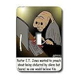 Rich Diesslins Funny Out to Lunch Cartoons - Religious Light Cartoon - Pastor ET Jones Alien Abduction - Light Switch Covers - single toggle switch