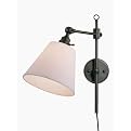 Wall Lamp - Aged Copper/ White Fabric Shade