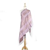 Olive N Figs 100% Silk Rectangle Design Calm Pink Shawl/Wrap