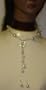 Multi Size Ivory Pearls and Sterling Silver Plated Medium Chain Necklace and Earrings