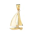 14K Yellow Gold Sailboat Pendant - 4.5 grams